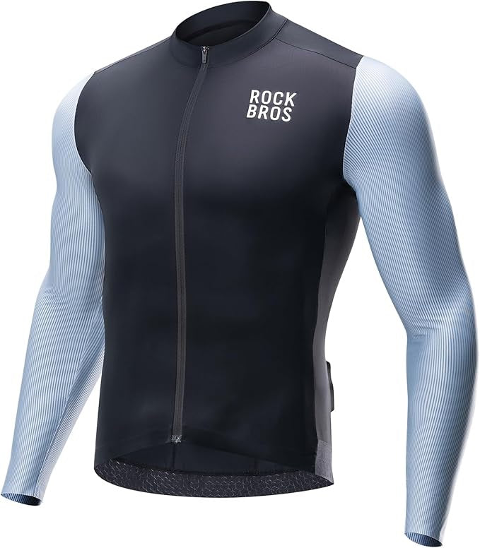 ROCKBROS Cyklistický dres s dlouhým rukávem Pánský cyklistický dres Prodyšný Rychleschnoucí Cyklistické oblečení Zip se 3 kapsami Tričko pro muže Silniční kolo MTB Evropská velikost