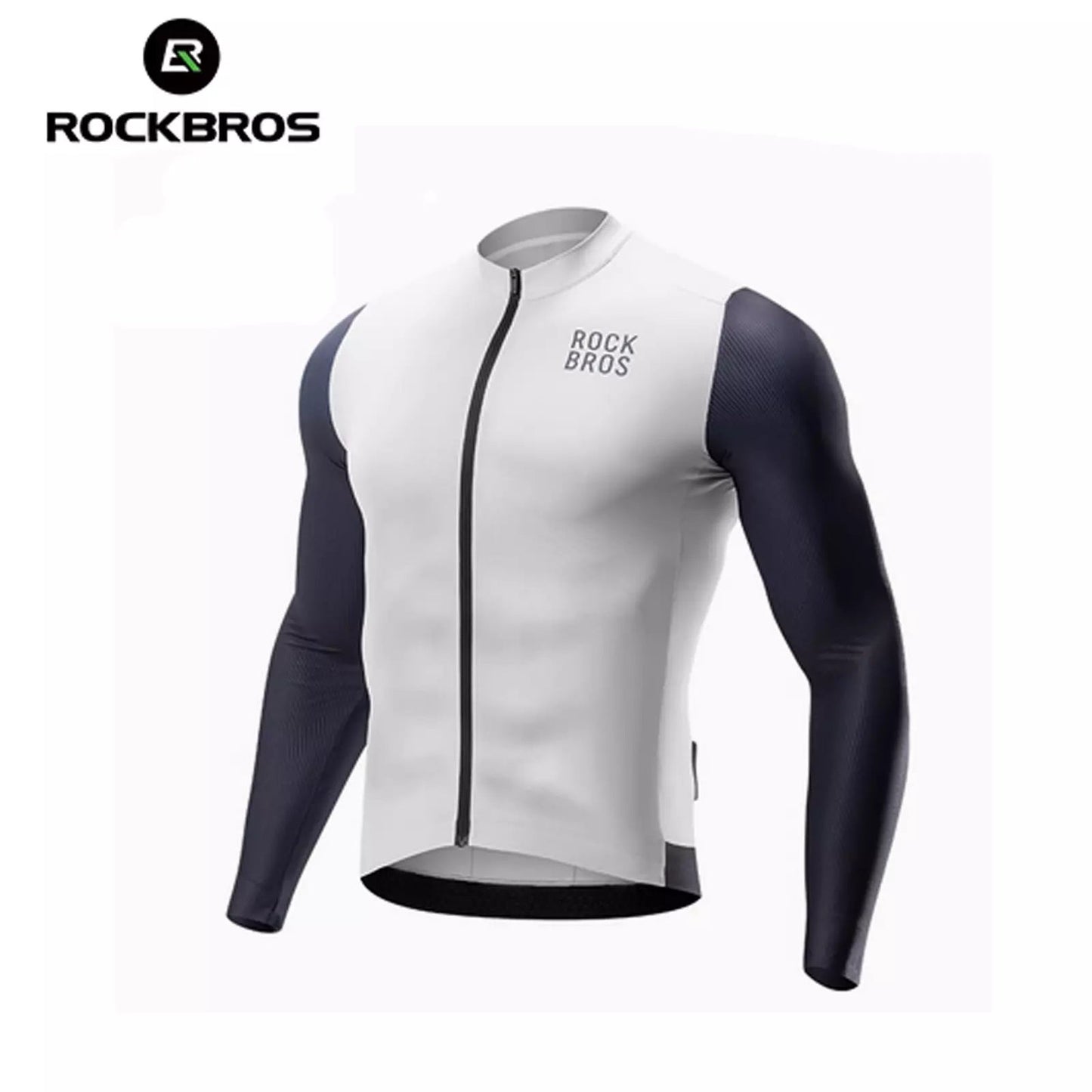 ROCKBROS Cyklistický dres s dlouhým rukávem Pánský cyklistický dres Prodyšný Rychleschnoucí Cyklistické oblečení Zip se 3 kapsami Tričko pro muže Silniční kolo MTB Evropská velikost