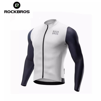 ROCKBROS Cyklistický dres s dlouhým rukávem Pánský cyklistický dres Prodyšný Rychleschnoucí Cyklistické oblečení Zip se 3 kapsami Tričko pro muže Silniční kolo MTB Evropská velikost