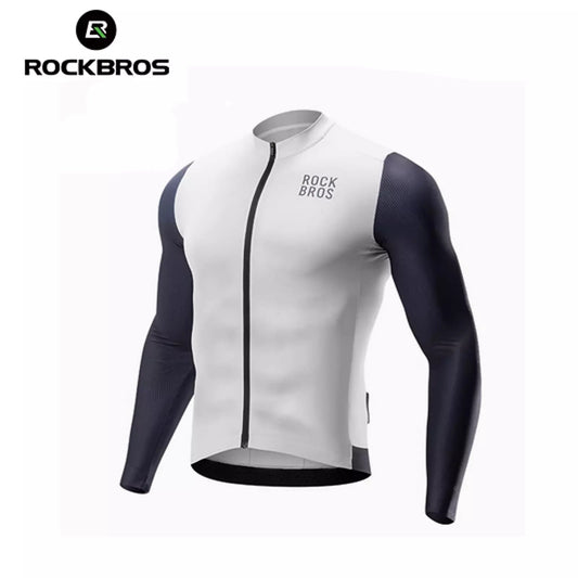 ROCKBROS Cyklistický dres s dlouhým rukávem Pánský cyklistický dres Prodyšný Rychleschnoucí Cyklistické oblečení Zip se 3 kapsami Tričko pro muže Silniční kolo MTB Evropská velikost