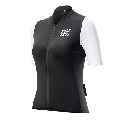 Cyklistický dres ROCKBROS dámský cyklistický dres s krátkým rukávem letní bunda na kolo cyklistický dres dres na silniční kolo se 3 zadními kapsami MTB cyklistické oblečení prodyšné