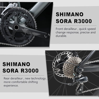 RINOS Odin1.0 Karbonové silniční kolo 700C Shimano SORA R3000 18 rychlostí