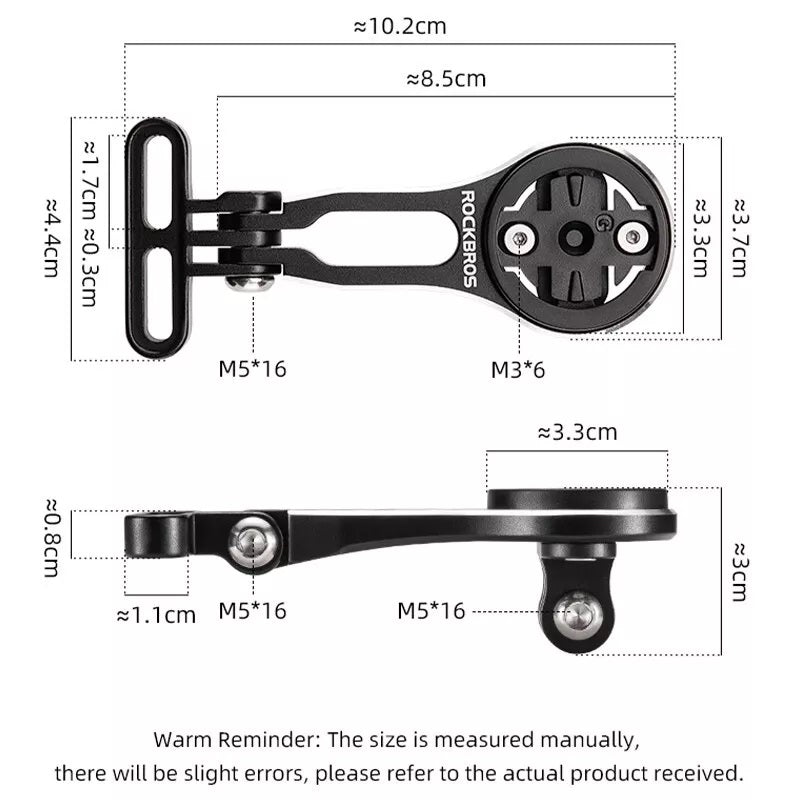 Držák na cyklistický počítač ROCKBROS pro držák GPS na řídítka Garmin Bryton Wahoo hliníkový