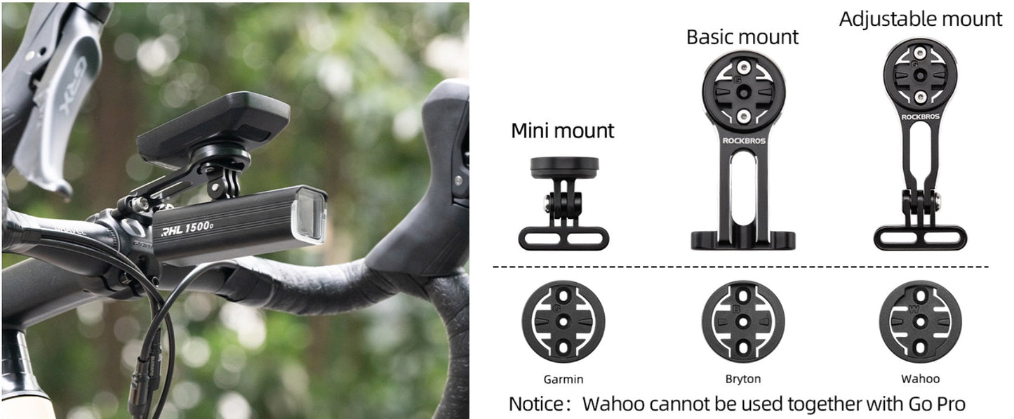 Držák na cyklistický počítač ROCKBROS pro držák GPS na řídítka Garmin Bryton Wahoo hliníkový