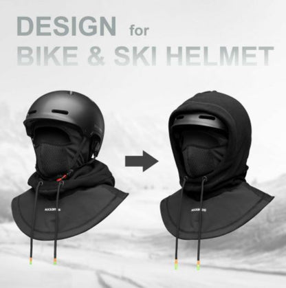 ROCKBROS Lyžařská maska Thermal Fleece Kukla Zimní čepice Kukla pod helmu