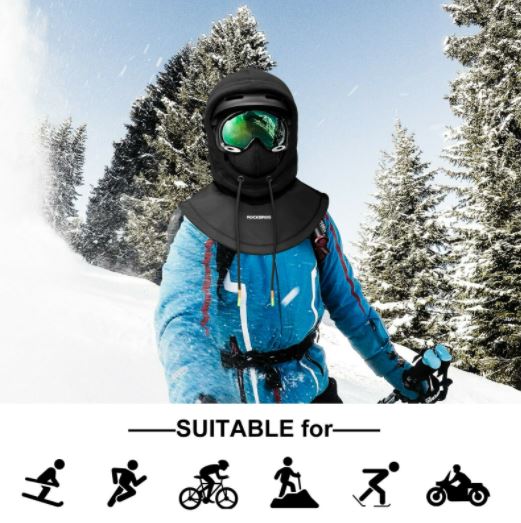 ROCKBROS Lyžařská maska Thermal Fleece Kukla Zimní čepice Kukla pod helmu