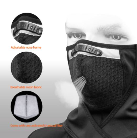 ROCKBROS Balaclava Winter Mask Fleecová lyžařská maska Větruodolná Motocyklová cyklistika