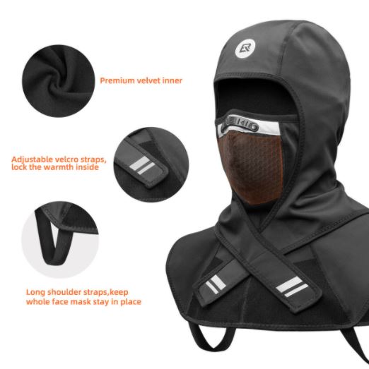 ROCKBROS Balaclava Winter Mask Fleecová lyžařská maska Větruodolná Motocyklová cyklistika