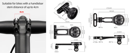 Držák na cyklistický počítač ROCKBROS pro držák GPS na řídítka Garmin Bryton Wahoo hliníkový
