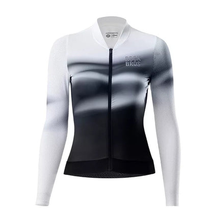 ROCKBROS Dámský cyklistický dres s dlouhým rukávem Gradient Color MTB cyklistický dres Prodyšný
