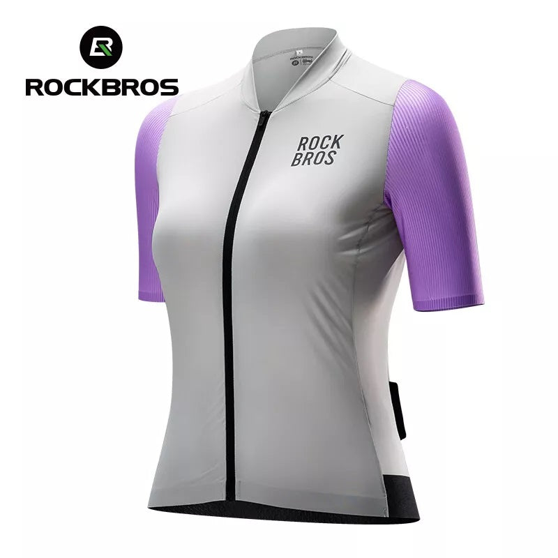 Cyklistický dres ROCKBROS dámský cyklistický dres s krátkým rukávem letní bunda na kolo cyklistický dres dres na silniční kolo se 3 zadními kapsami MTB cyklistické oblečení prodyšné