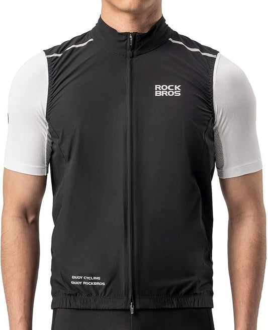 ROCKBROS větrná vesta cyklistická sportovní vesta větruodolná výstražná vesta cyklistická bunda bez rukávů vodoodpudivá softshellová vesta