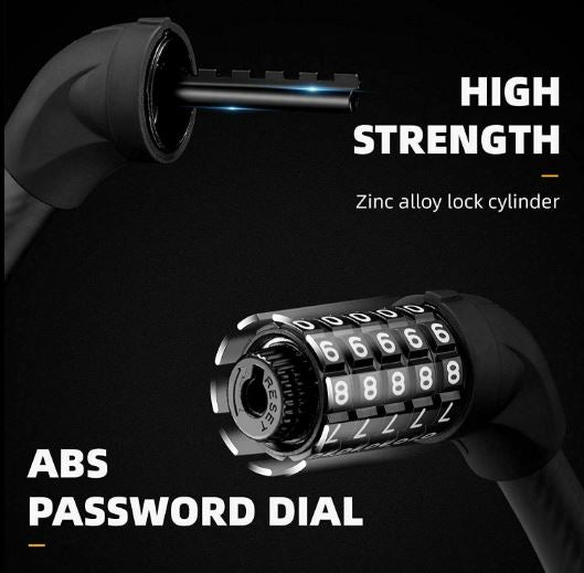ROCKBROS Bicycle Lock E Bike Pětimístný kombinovaný zámek Motocykl, MTB skútr