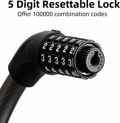 ROCKBROS Bicycle Lock E Bike Pětimístný kombinovaný zámek Motocykl, MTB skútr