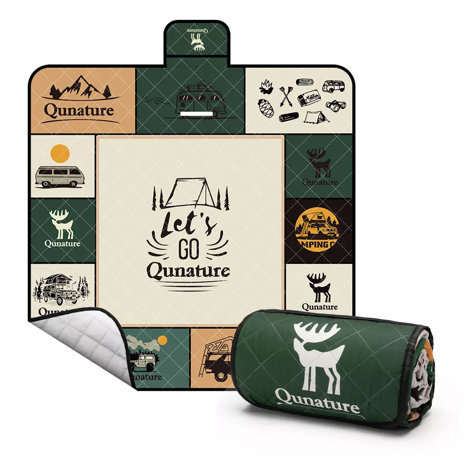 Quanature pikniková deka 200 x 200 cm kempingová deka pikniková podložka do exteriéru voděodolná