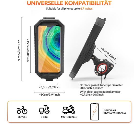 ROCKBROS držák mobilního telefonu na kolo motocykl univerzální 360° vodotěsný