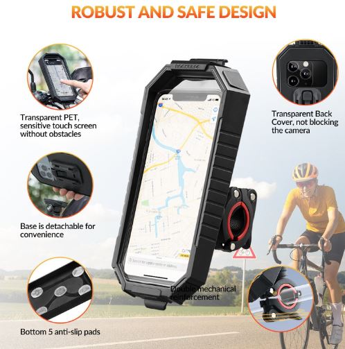 ROCKBROS držák mobilního telefonu na kolo motocykl univerzální 360° vodotěsný