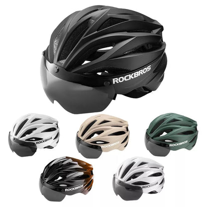 Cyklistická přilba pro dospělé ROCKBROS s magnetickým odnímatelným prodyšným štítem, nastavitelná pro muže a ženy 58-62 cm