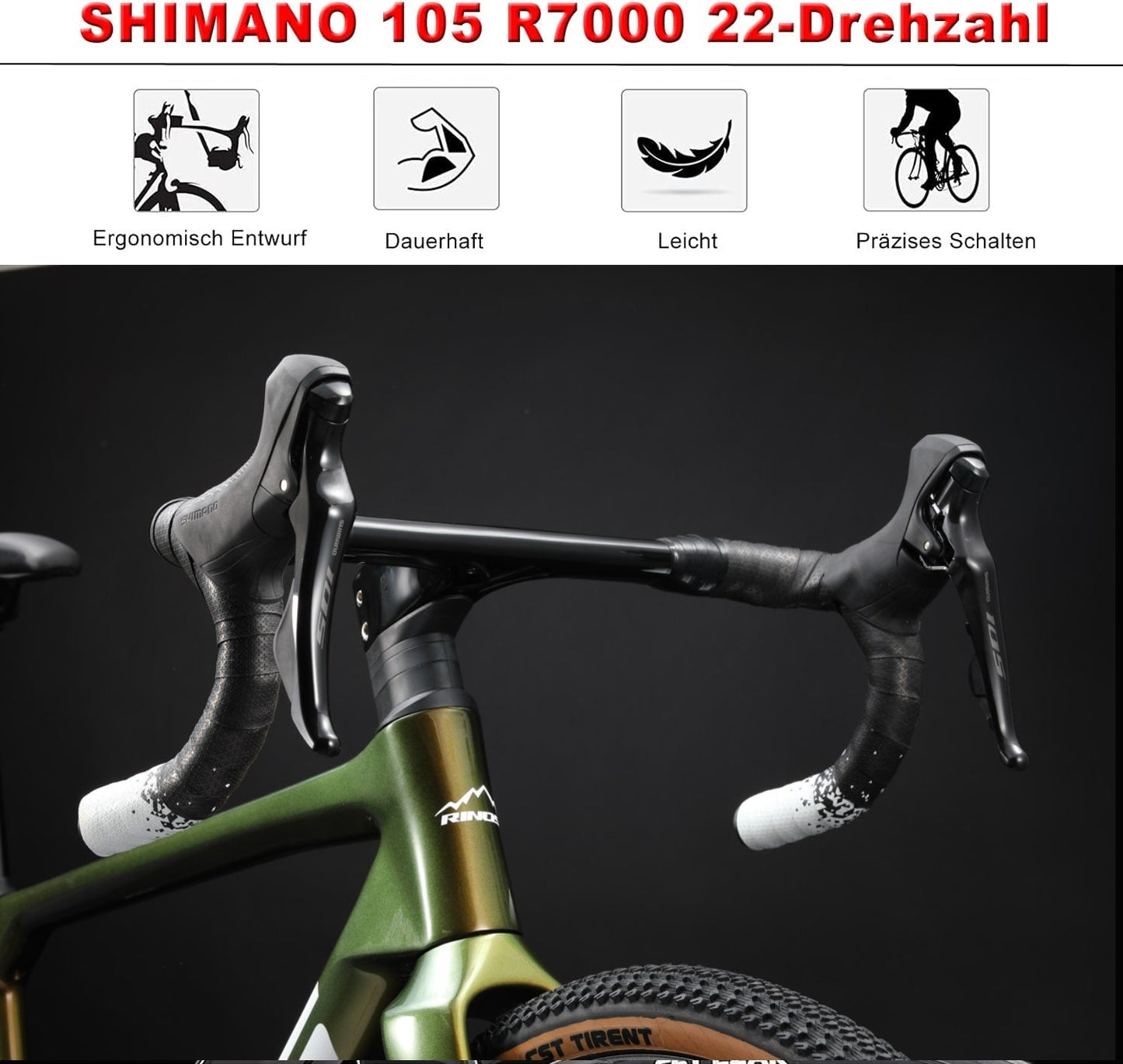 RINOS Sandman3.0 Gravel kolo s karbonovým rámem Shimano 105 R7000