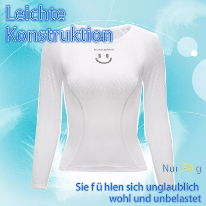 ROCKBROS triko s dlouhým rukávem dámský cyklistický dres, prodyšný, rychleschnoucí, cyklistické oblečení, dámské, vhodné na běh, tenis, turistiku, základní sportovní tílko