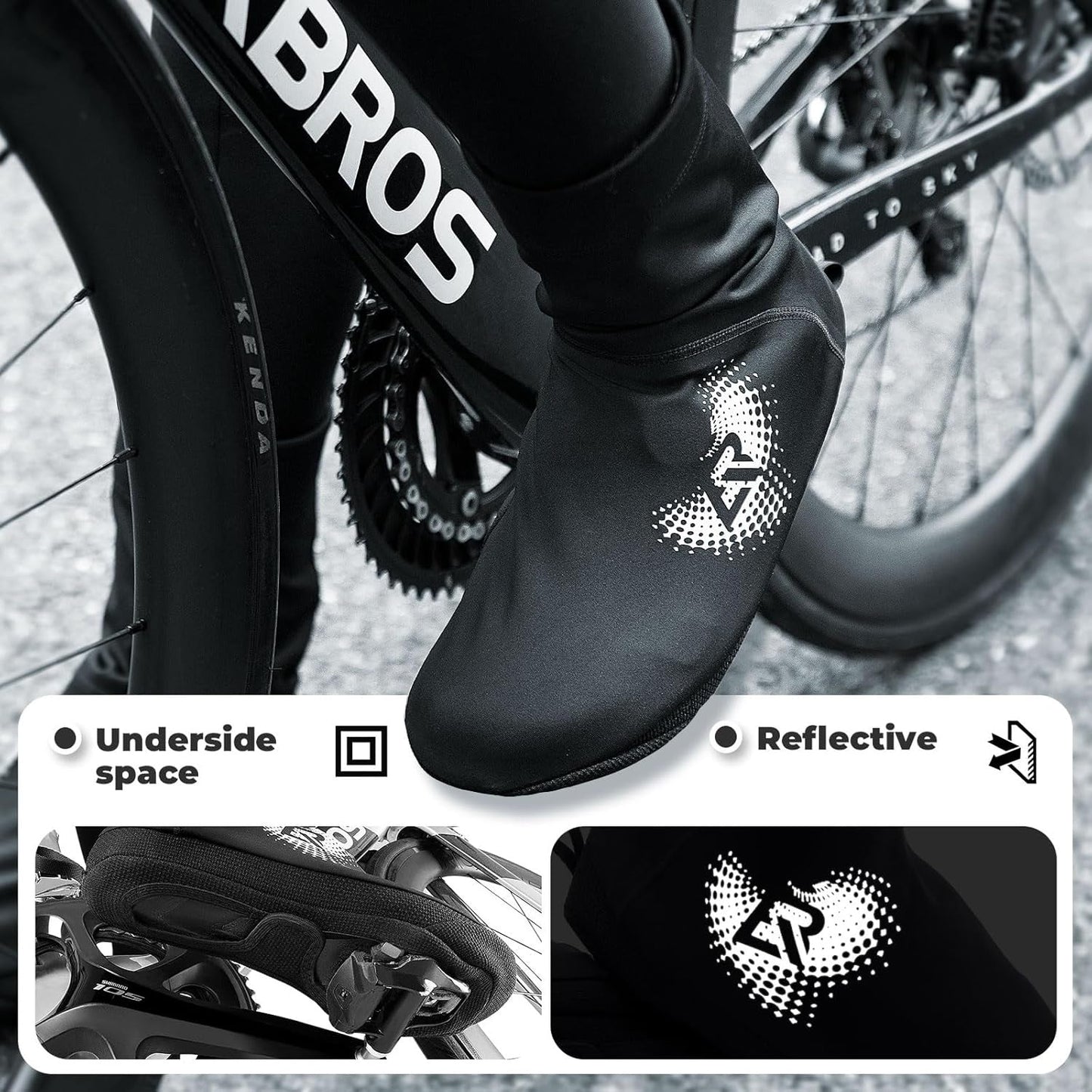 Návleky na kolo ROCKBROS LF1274 zateplené návleky na boty, vodoodpudivé, vhodné do -5 až 10 stupňů pro silniční kolo MTB