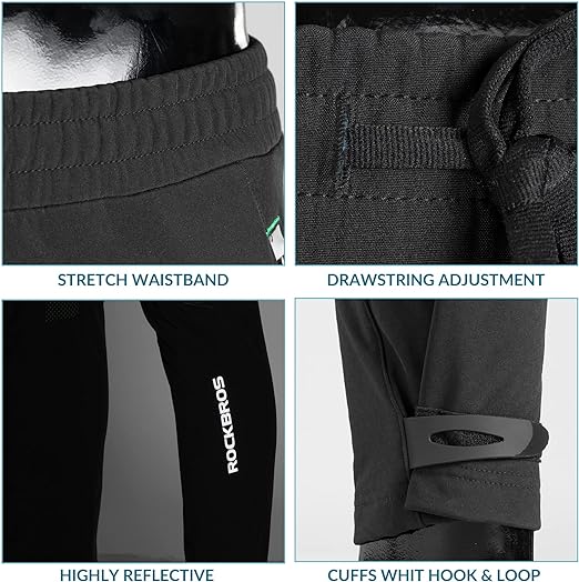 ROCKBROS cyklistické kalhoty větruodolné dlouhé kalhoty sportovní cyklistické kalhoty evropská velikost M-4XL