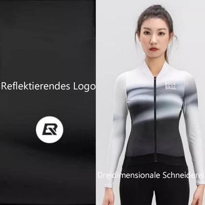 ROCKBROS Dámský cyklistický dres s dlouhým rukávem Gradient Color MTB cyklistický dres Prodyšný