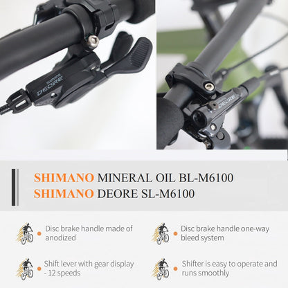 RINOS Gaia2.0 Karbonové horské kolo MTB  Shimano Deore 12 rychlostí Hardtail Rockshox