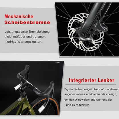 RINOS Odin1.0 Karbonové silniční kolo 700C Shimano SORA R3000 18 rychlostí