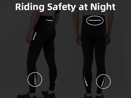 Dlouhé cyklistické kalhoty ROCKBROS pro muže a ženy, cyklistické kalhoty na čtyři roční období s 4D vycpávkou, dlouhé cyklistické kalhoty s kapsami, běžecké kalhoty, prodyšné MTB