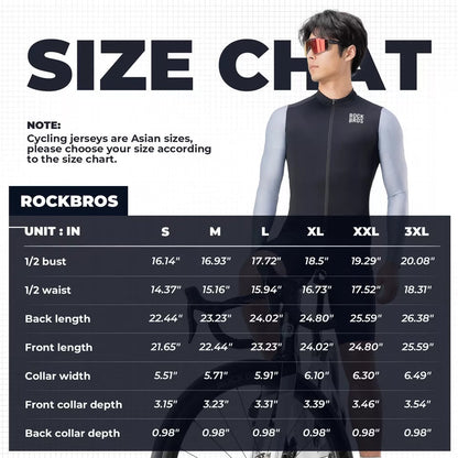 ROCKBROS Cyklistický dres s dlouhým rukávem Pánský cyklistický dres Prodyšný Rychleschnoucí Cyklistické oblečení Zip se 3 kapsami Tričko pro muže Silniční kolo MTB Evropská velikost