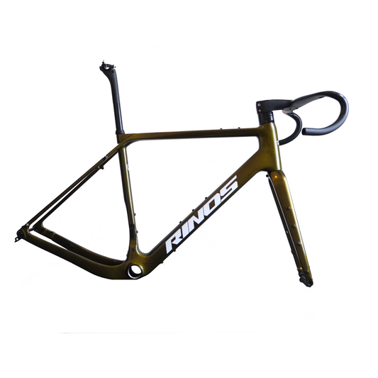 Sada rámu RINOS Gravel s vidlicí sedlovka řídítka karbonové vlákno T800 chameleon barva