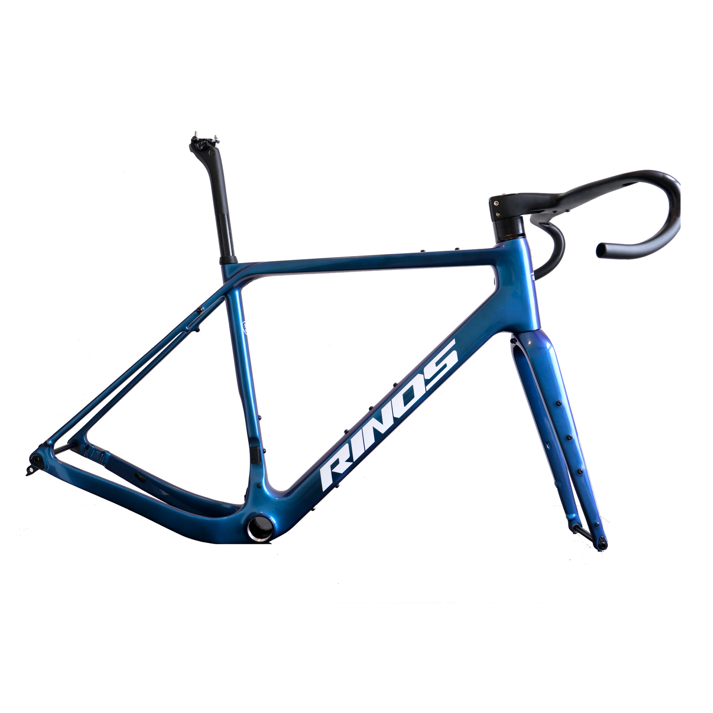 Sada rámu RINOS Gravel s vidlicí sedlovka řídítka karbonové vlákno T800 chameleon barva