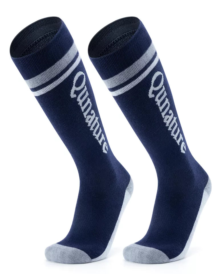 Qunature 1 pár lyžařských ponožek, unisex lyžařské ponožky pro lyžování, snowboarding, zimní sporty