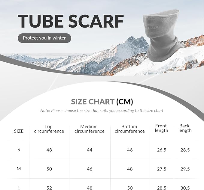 Qunature Winter Neck Warmer Ski Tube Šála Fleece Silný větruodolný Prodyšný tepelný šátek ke krku Ženy a muži pro outdoorové sporty Lyžování Běh Cyklistika Snowboarding