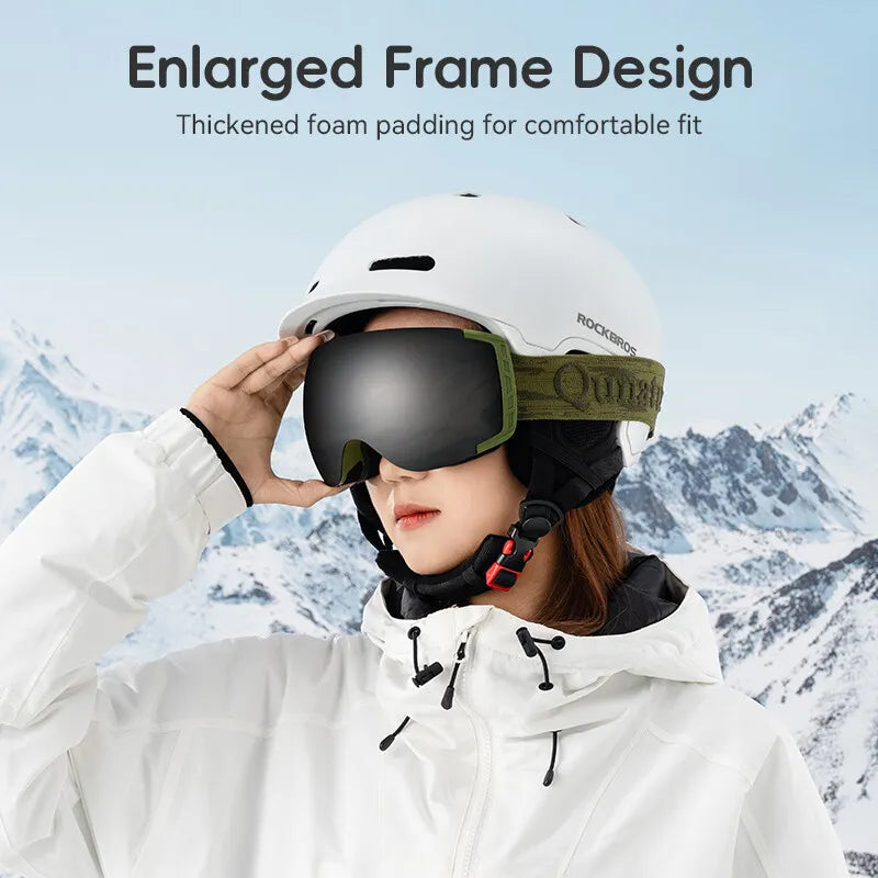 Qunature lyžařské brýle, snowboardové brýle, antifog UV400 dámské/mužské pro nositele brýlí