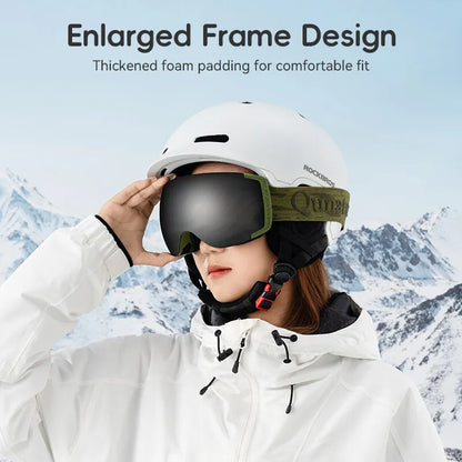 Qunature lyžařské brýle, snowboardové brýle, antifog UV400 dámské/mužské pro nositele brýlí