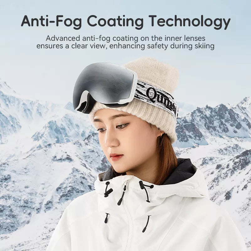 Qunature lyžařské brýle, snowboardové brýle, antifog UV400 dámské/mužské pro nositele brýlí