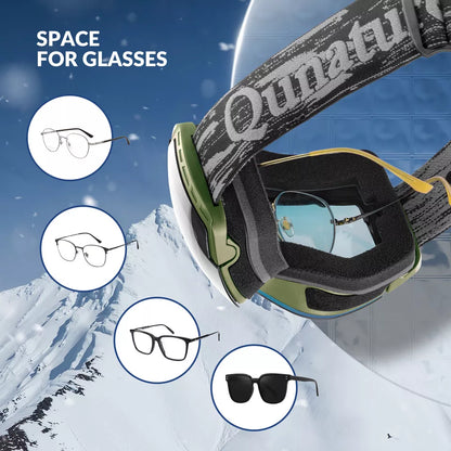 Qunature lyžařské brýle, snowboardové brýle, antifog UV400 dámské/mužské pro nositele brýlí