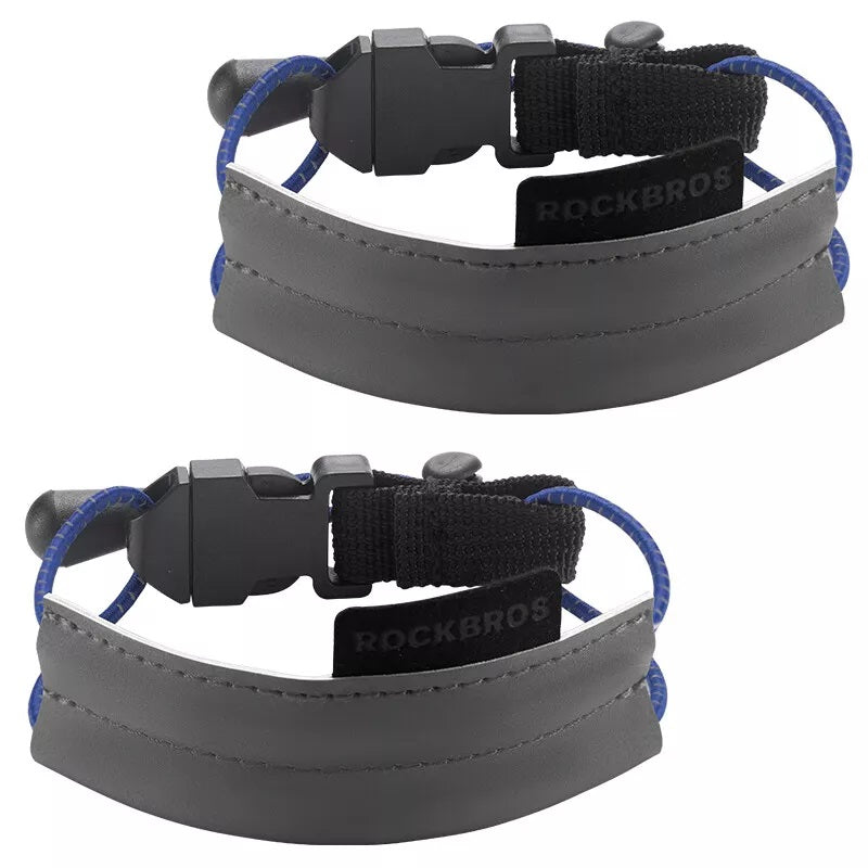ROCKBROS Reflexní pásek Elastická spona na kalhoty Chránič cyklistického kalhot Reflexní pásek na kalhoty pro venkovní jogging Jízda na kole Běh 1 pár