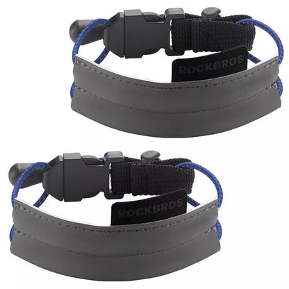 ROCKBROS Reflexní pásek Elastická spona na kalhoty Chránič cyklistického kalhot Reflexní pásek na kalhoty pro venkovní jogging Jízda na kole Běh 1 pár