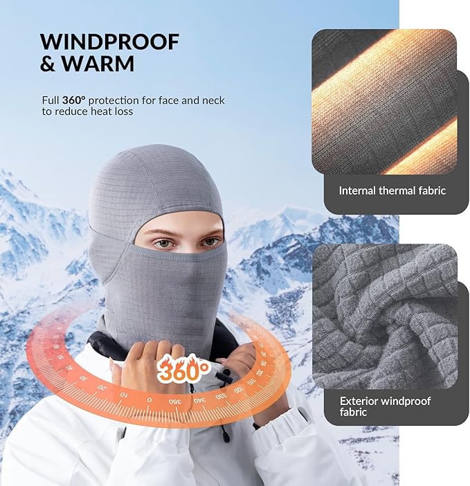 Qunature Balaclava Zimní lyžařská maska Balaclava Lyžařská Motocyklová maska Ženy/Muži Hřejivá větruodolná Prodyšná kukla pro outdoorové sporty Lyžování Snowboarding Cyklistika