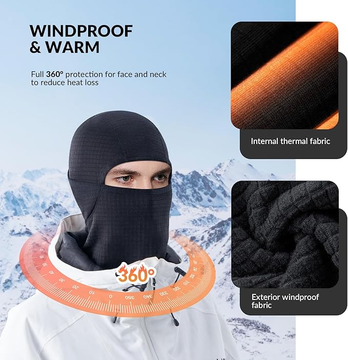 Qunature Balaclava Zimní lyžařská maska Balaclava Lyžařská Motocyklová maska Ženy/Muži Hřejivá větruodolná Prodyšná kukla pro outdoorové sporty Lyžování Snowboarding Cyklistika