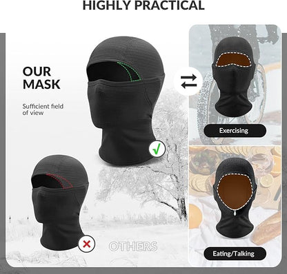 Qunature Balaclava Zimní lyžařská maska Balaclava Lyžařská Motocyklová maska Ženy/Muži Hřejivá větruodolná Prodyšná kukla pro outdoorové sporty Lyžování Snowboarding Cyklistika