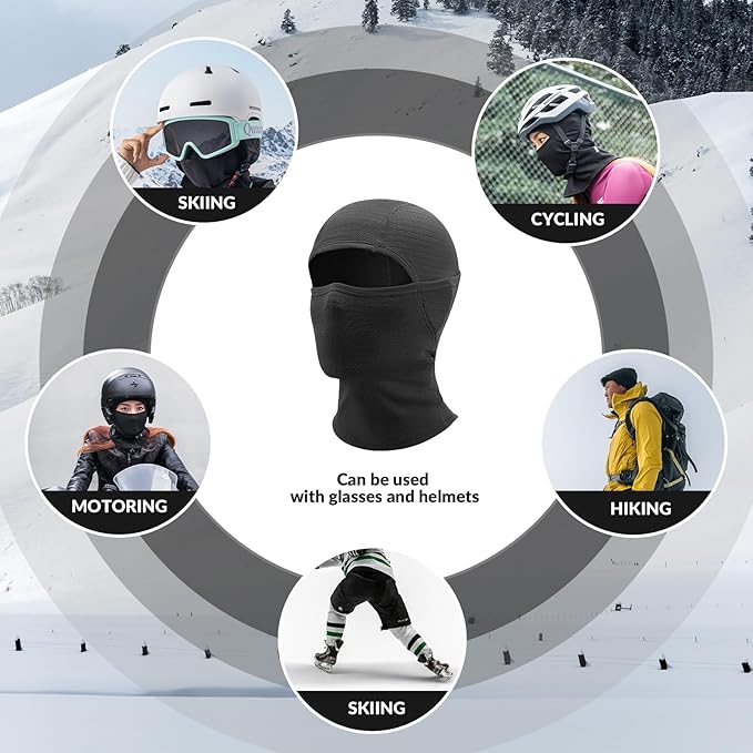 Qunature Balaclava Zimní lyžařská maska Balaclava Lyžařská Motocyklová maska Ženy/Muži Hřejivá větruodolná Prodyšná kukla pro outdoorové sporty Lyžování Snowboarding Cyklistika