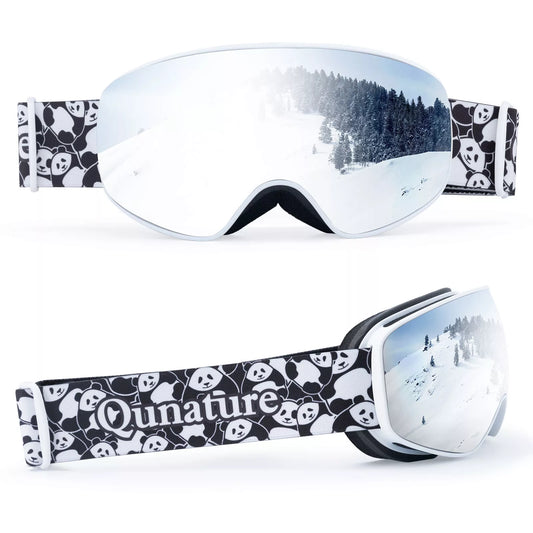 Lyžařské brýle Qunature, brýle na snowboard pro děti i dospělé, kteří nosí brýle, proti zamlžování