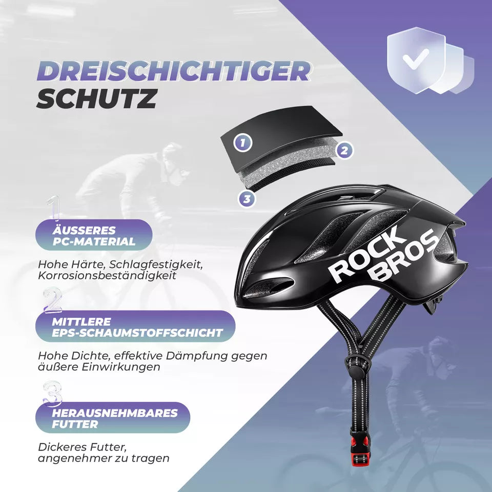 ROCKBROS cyklistická helma silniční cyklistická helma 58-62CM unisex dospělí pro MTB silniční cyklistickou helmu