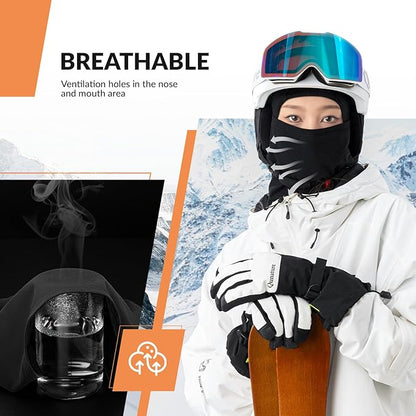 Qunature Balaclava Balaclava Zimní lyžařská maska Větruodolná Prodyšná maska na obličej M/L pro outdoorové sporty Lyžování Cyklistika Snowboarding Motocykl ženy/muži