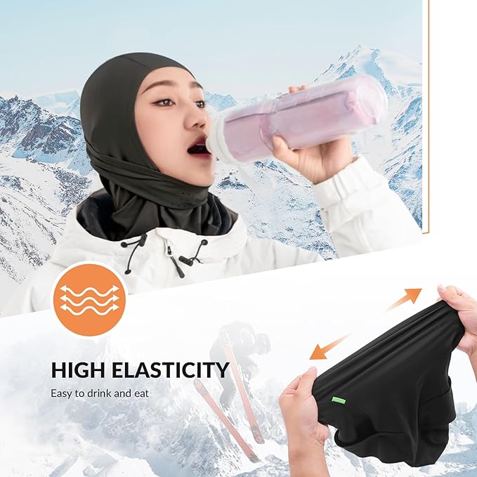 Qunature Balaclava Balaclava Zimní lyžařská maska Větruodolná Prodyšná maska na obličej M/L pro outdoorové sporty Lyžování Cyklistika Snowboarding Motocykl ženy/muži
