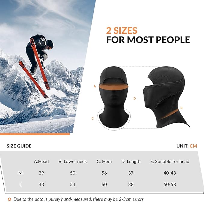Qunature Balaclava Balaclava Zimní lyžařská maska Větruodolná Prodyšná maska na obličej M/L pro outdoorové sporty Lyžování Cyklistika Snowboarding Motocykl ženy/muži
